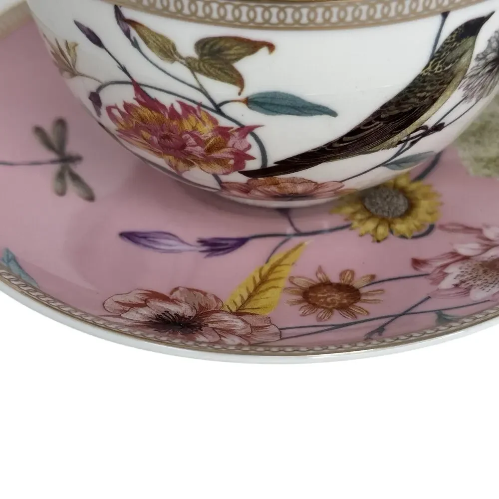 Grace Teaware Cup and Saucer - Floral Bird Porcelain